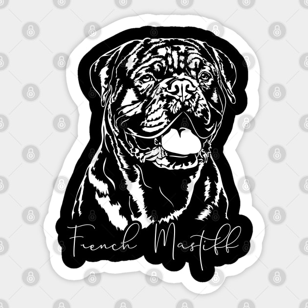 French Mastiff dog lover dog portrait Sticker by wilsigns